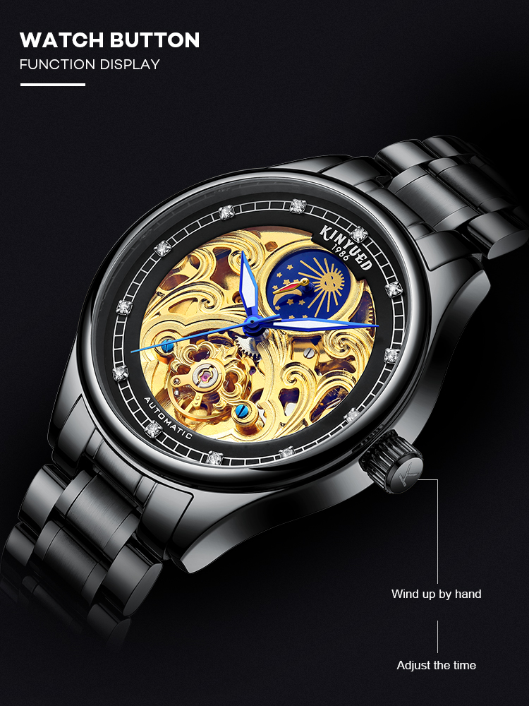 Luminous Tourbillon Skeleton Watch Classical With High Hardness Glass