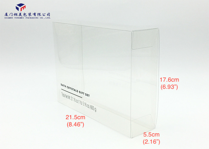 0.3mm Transparent Plastic Packaging Rectangle Two Ends Open 21.5X5.5X17.6cm