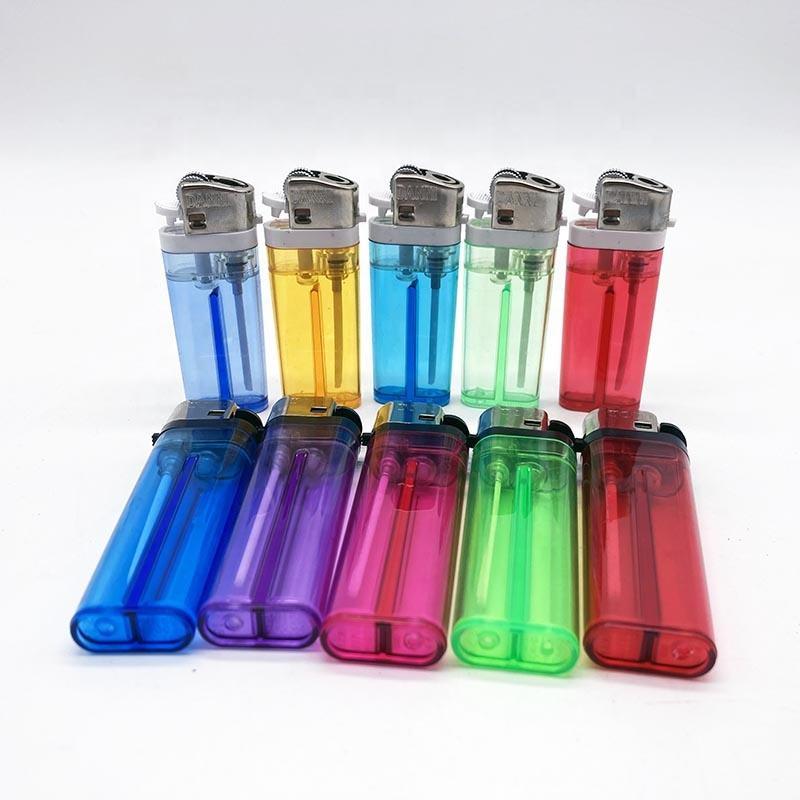 Standard Hot Sale Factory Wholesale Flint Wheel Lighter Transparent Color Cigarette Lighter