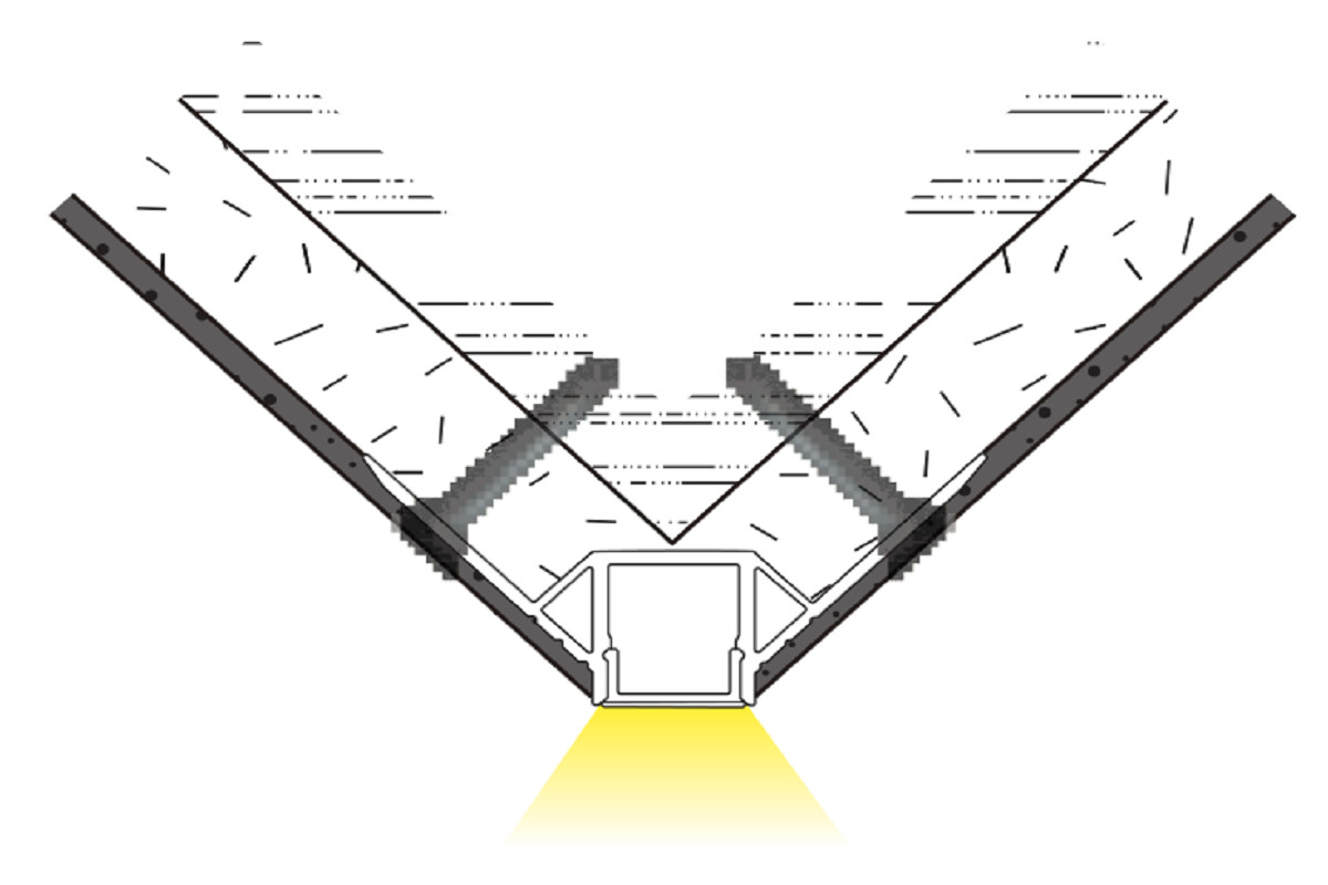 13mm IP20 LED Linear Light Corner Recessed Trimless Led Aluminium Profile