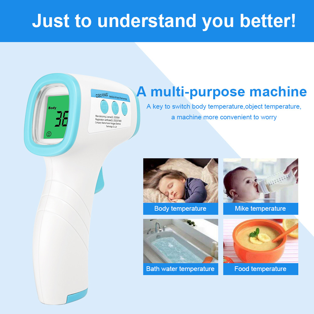 Non Contact Infrared Digital Thermometer For Fever And Baby Kids LCD Display