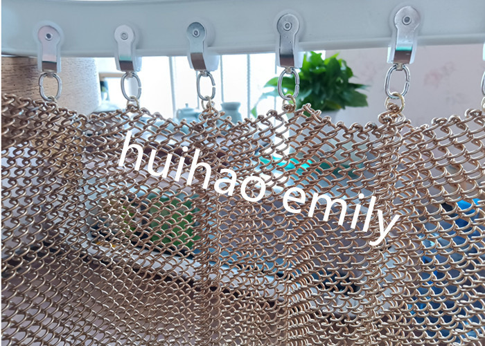 6x6mm Aperture Decorative Metal Mesh Curtain For Fireplace Screen