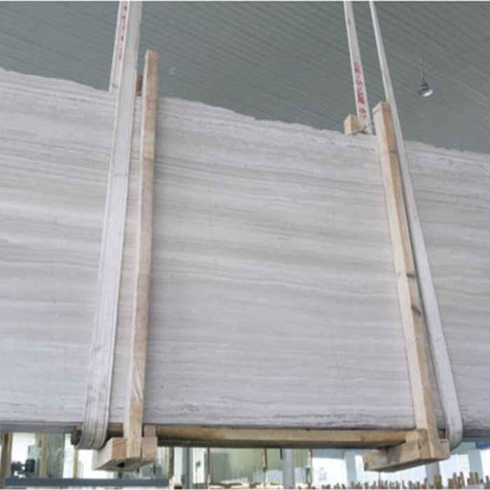 Standard Size White Wooden Marble Slab 15-30mm Thickness For Indoor