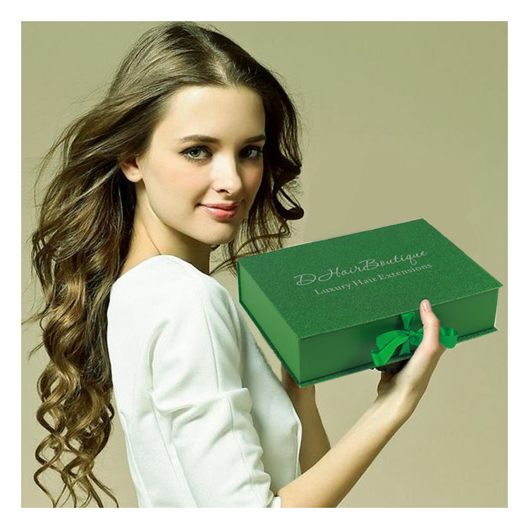 Satin Lined Hair Extension Packaging Box Recyclable High Precision And Lightweight