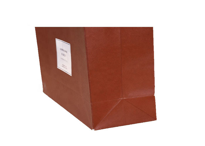 Customized Size Paper Shopping Bags Medium Soft Hardness Brown Color