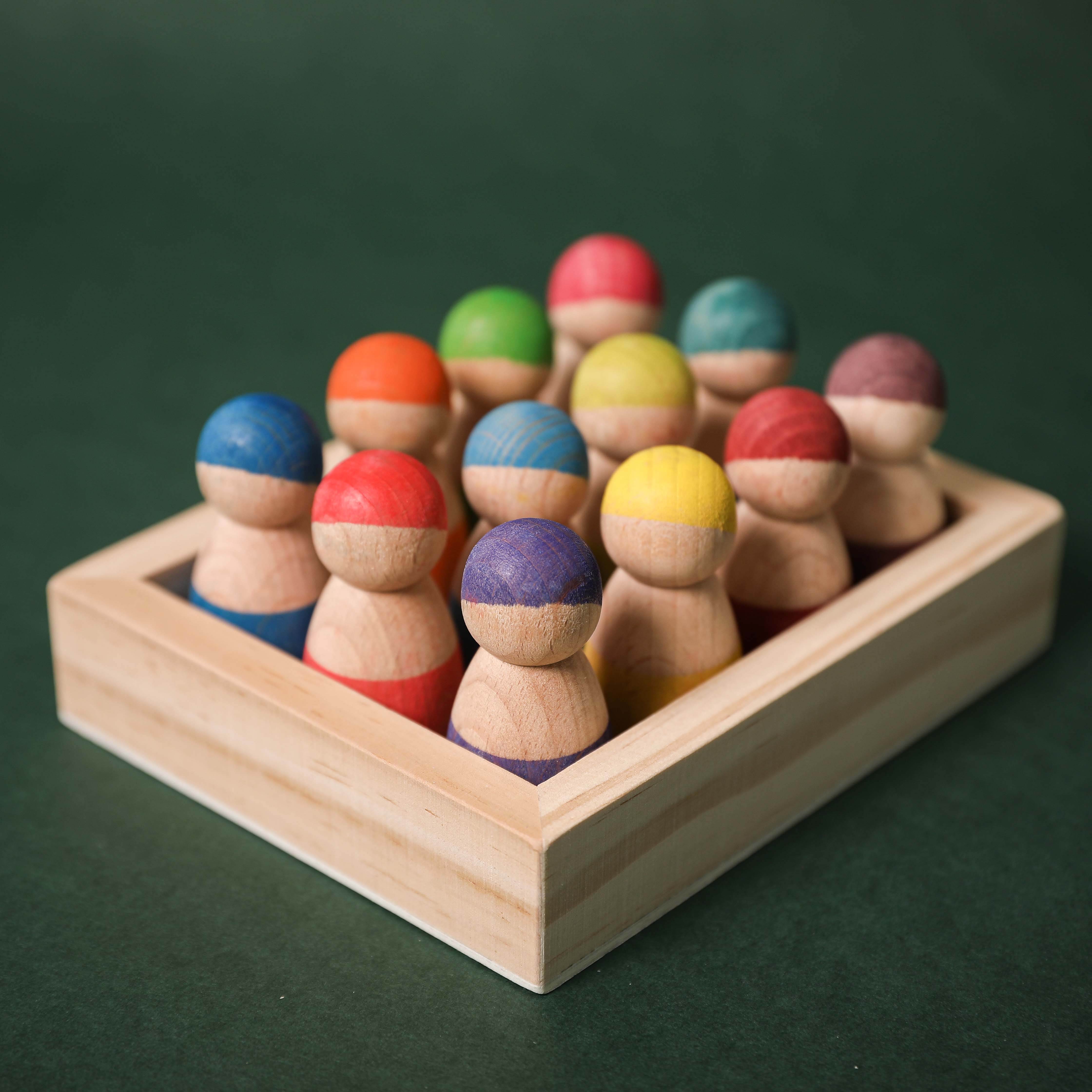 Montessori Educational Wooden Rainbow Block Counting Game Puzzle Kids