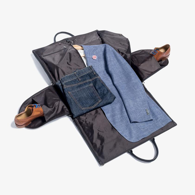 Luxury Casual Men'S Leather Garment Weekender Bag For Weekend Getaway / Business Trip
