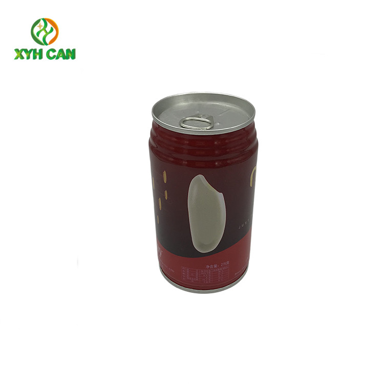 Beverage Tin Cans Cylinder Tin Cans for Beverage 275 Grams Capacity CMYK Glossy Printing Design