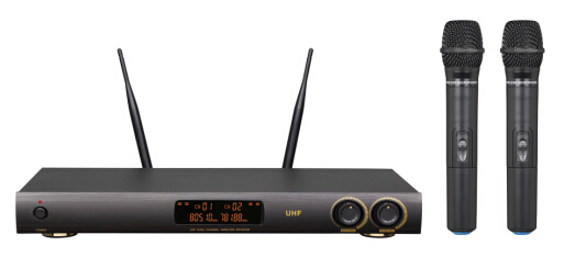 8600 infrared PRO UHF DUAL cordless wireless microphone system PLL  Rack-Mountable 2MICS