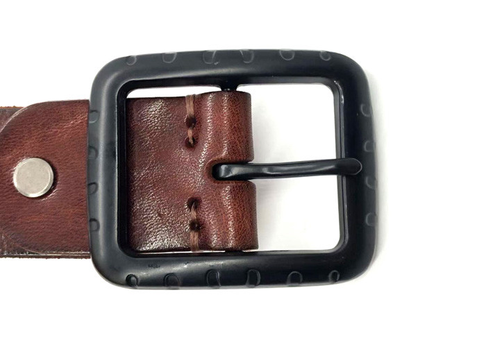 Male Leather Causal Dress Belt With Classic Single Prong Buckle