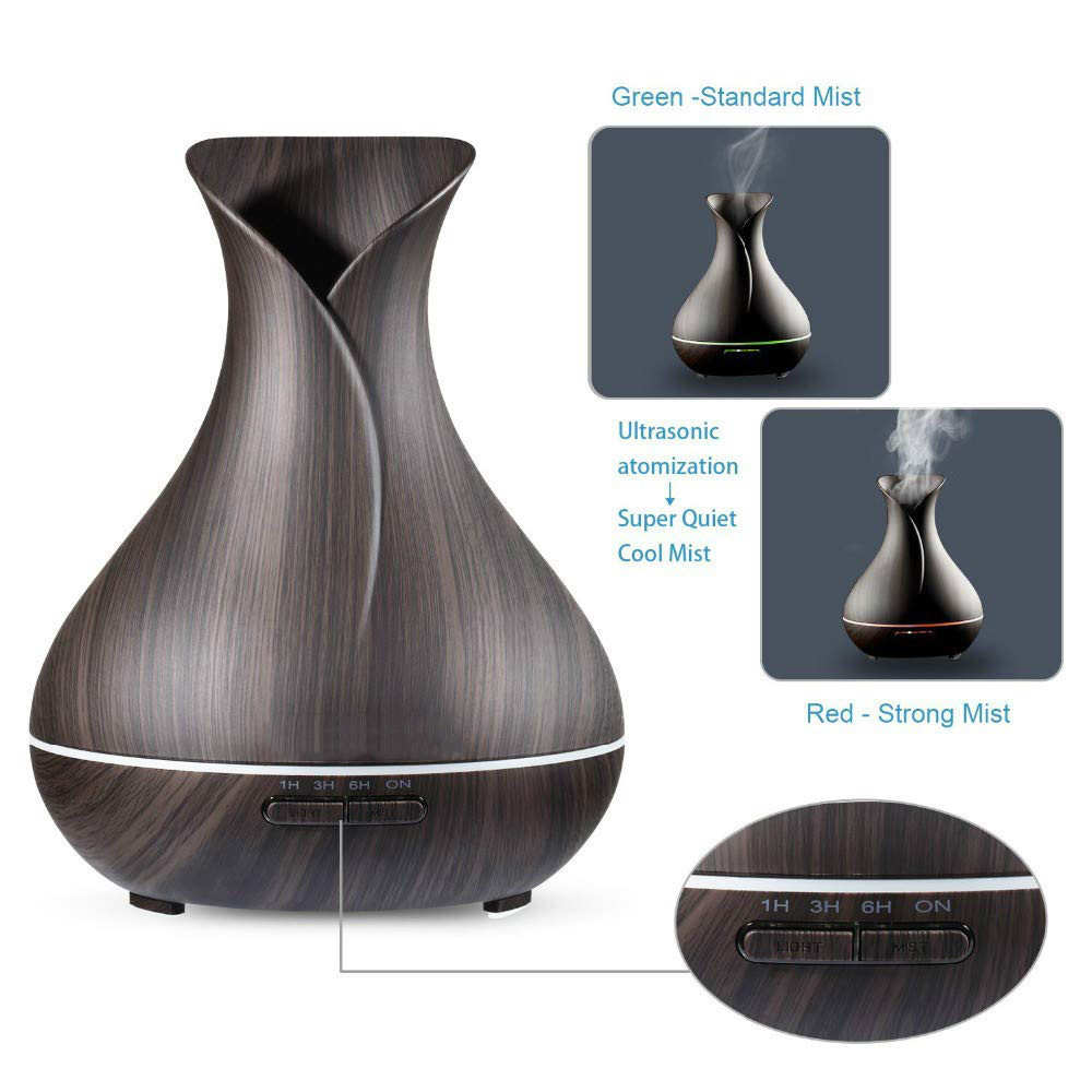 WIFI Vase Shape Smart Ultrasonic Wood Essential Oil Aroma Diffuser With Remote Control