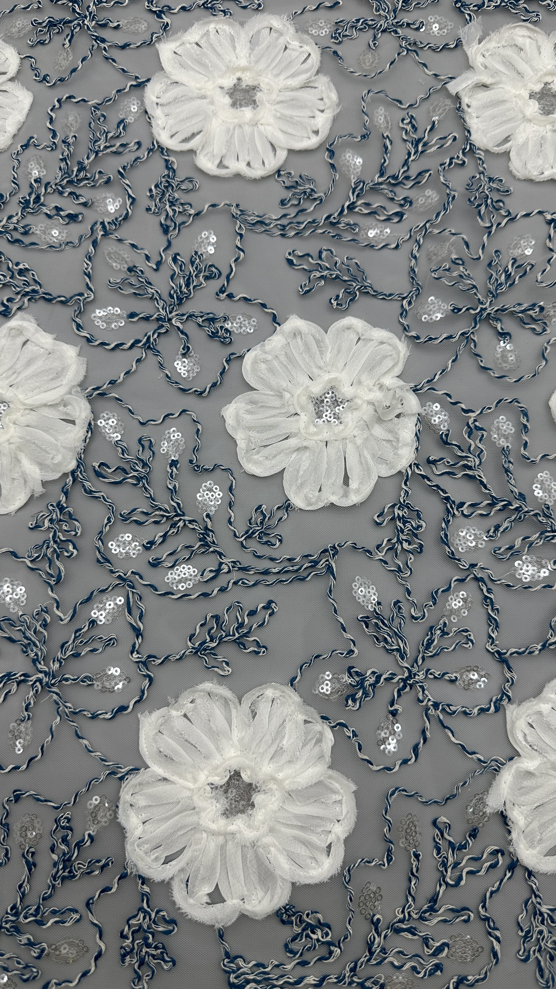 Corded Sequin Lace Elegent Wedding Embroidery Fabric for Wedding Gowns