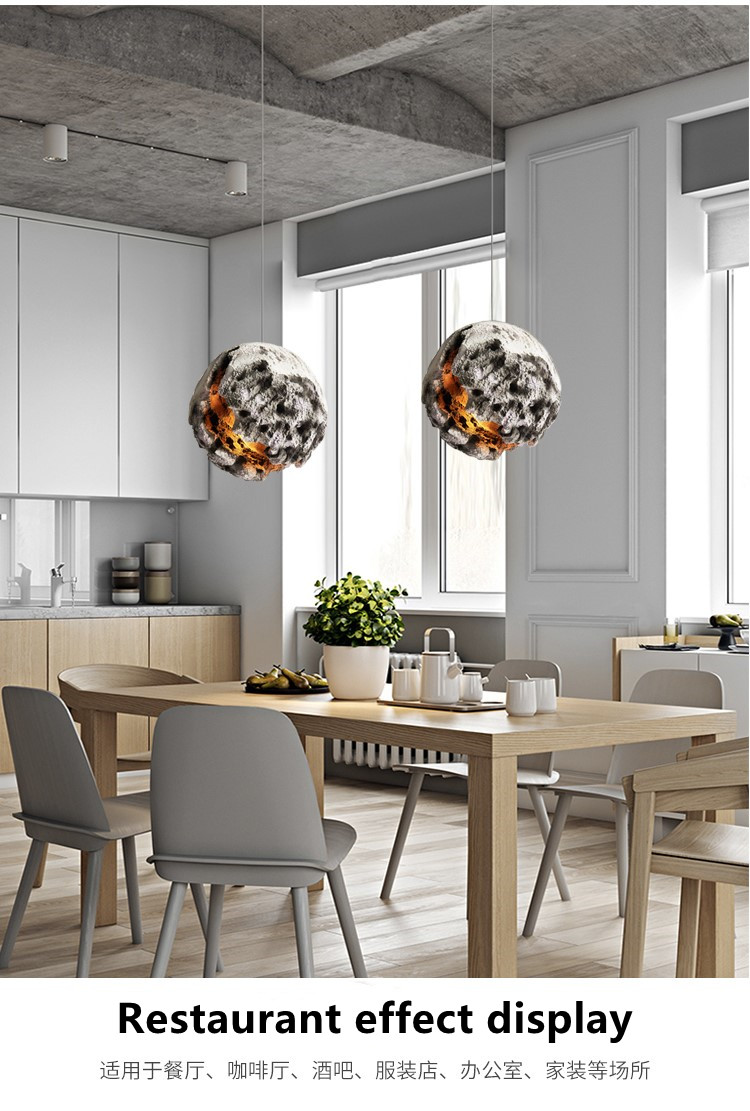 Irregular Planet Wabi Sabi LED Chandelier Restaurant Bedroom Model Room hanging Lighting(WH-VP-170)