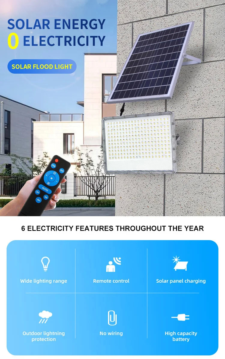 50 W - 300 W Waterproof LED Flood Lamp Security Sensor Solar Flood Light For Outdoor Wall
