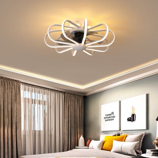 Modern Led Ceiling Fan Light Nordic Bedroom Kitchen Living Room Restaurant