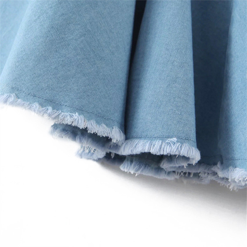 OEM Street Style Denim Slip Dress Hot Girl Spring Summer Denim Tie Waist Dress