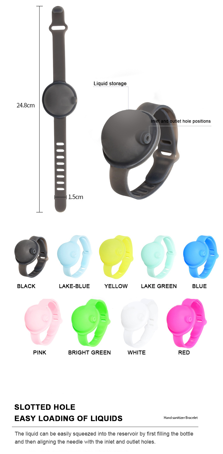 Reusable 10ml Silicone Hand Sanitizer Bracelet