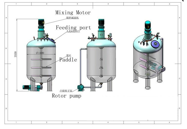 Stainless Steel 304 250L Liquid Mixer Machine 200RPM