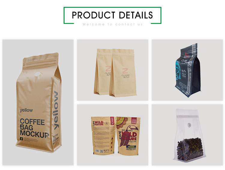 Compostable Biodegradable Packaging Bags With Zipper 250gram 500gram 1000gram
