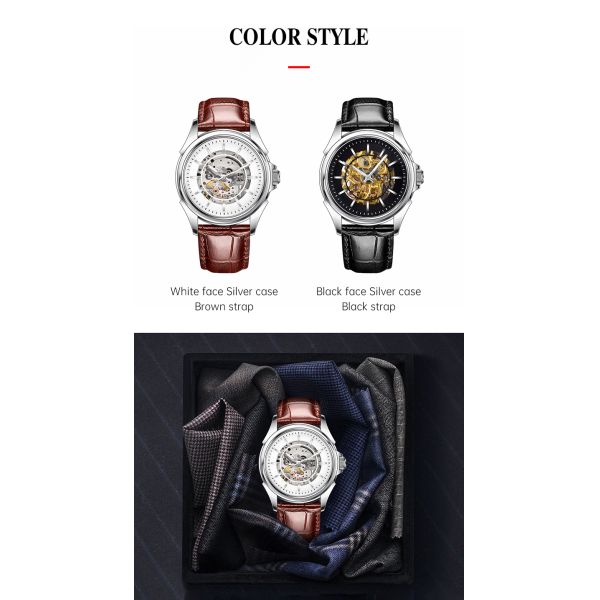 Butterfly Buckle Skeleton Mechanical Watch