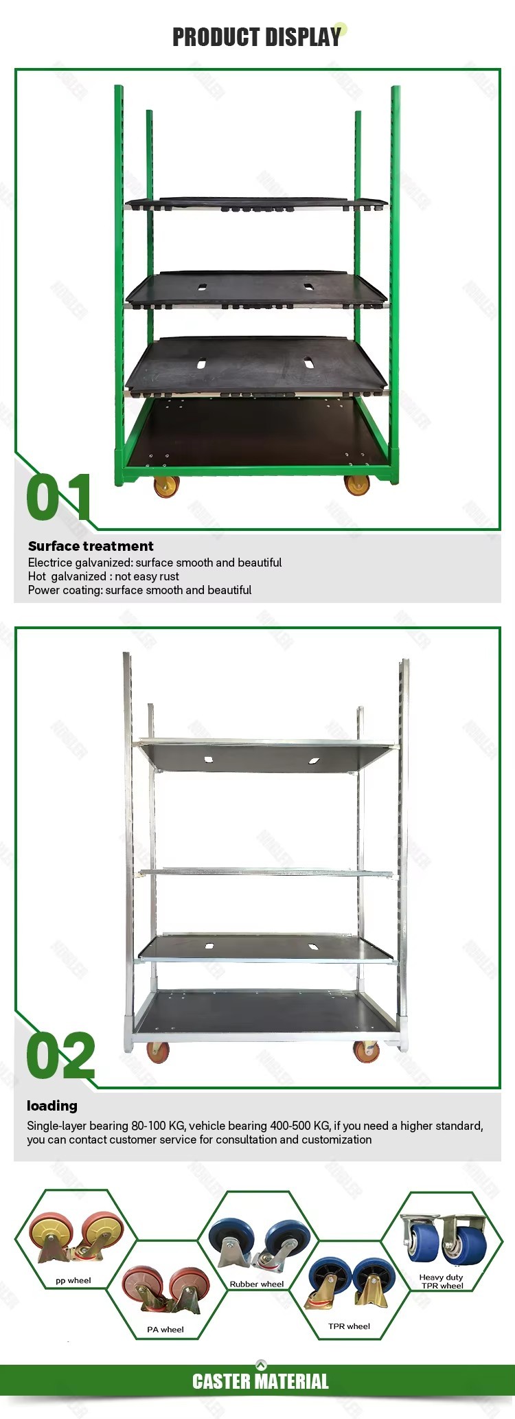 Four Wheel Rolling Danish Flower Trolley Transport Plant Products