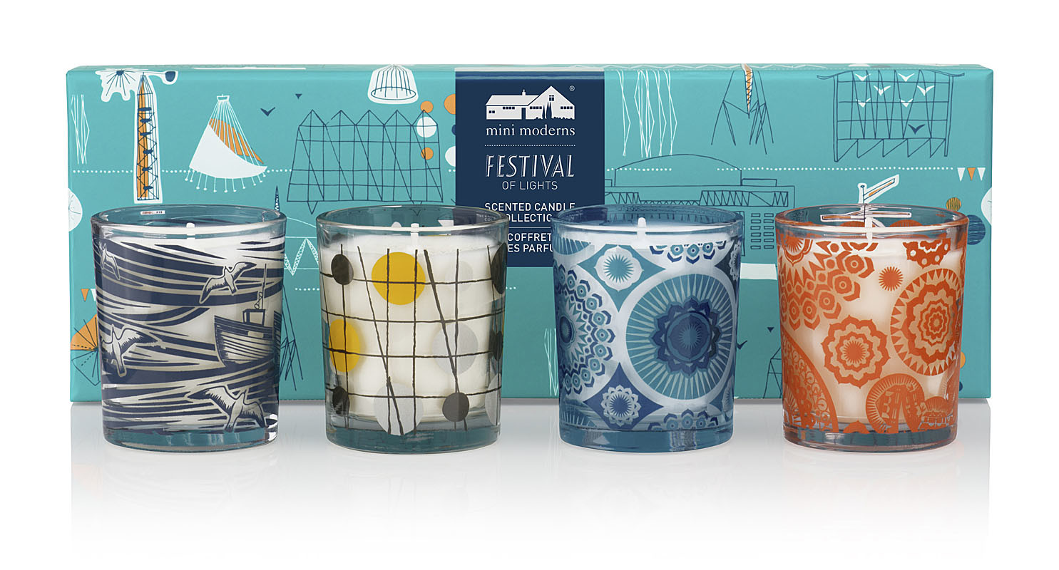 4pk 100% paraffin wax scented & printed craft glass candle packed into gift box