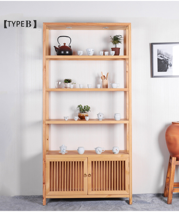 Pinewood Multi Storey Shop Display Showcase Home Storage Cabinet With Door