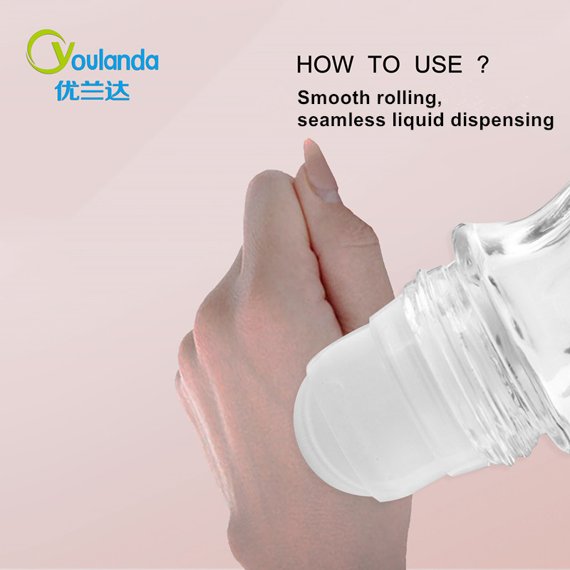 Glass 50ml Roll-on Bottle Transparent Roller Bottle for Deodorant and Cosmetic