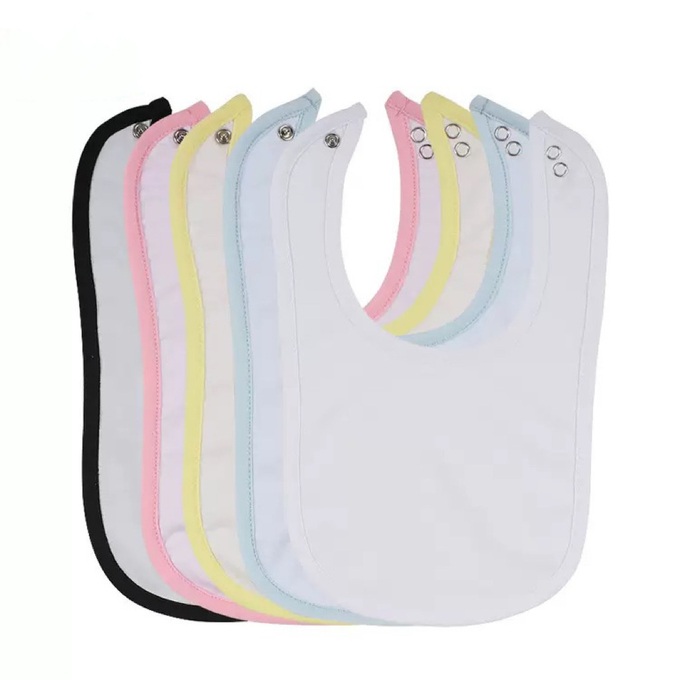 Blank Polyester Cotton Sublimation Baby Bib For Sublimation Heat Transfer Printing