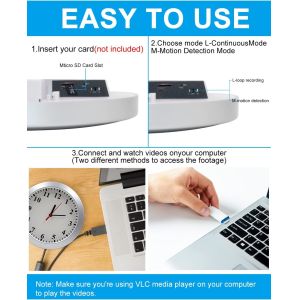 Security Plastic Mini Hidden Camera WIFI Wall Clock Hidden Camera