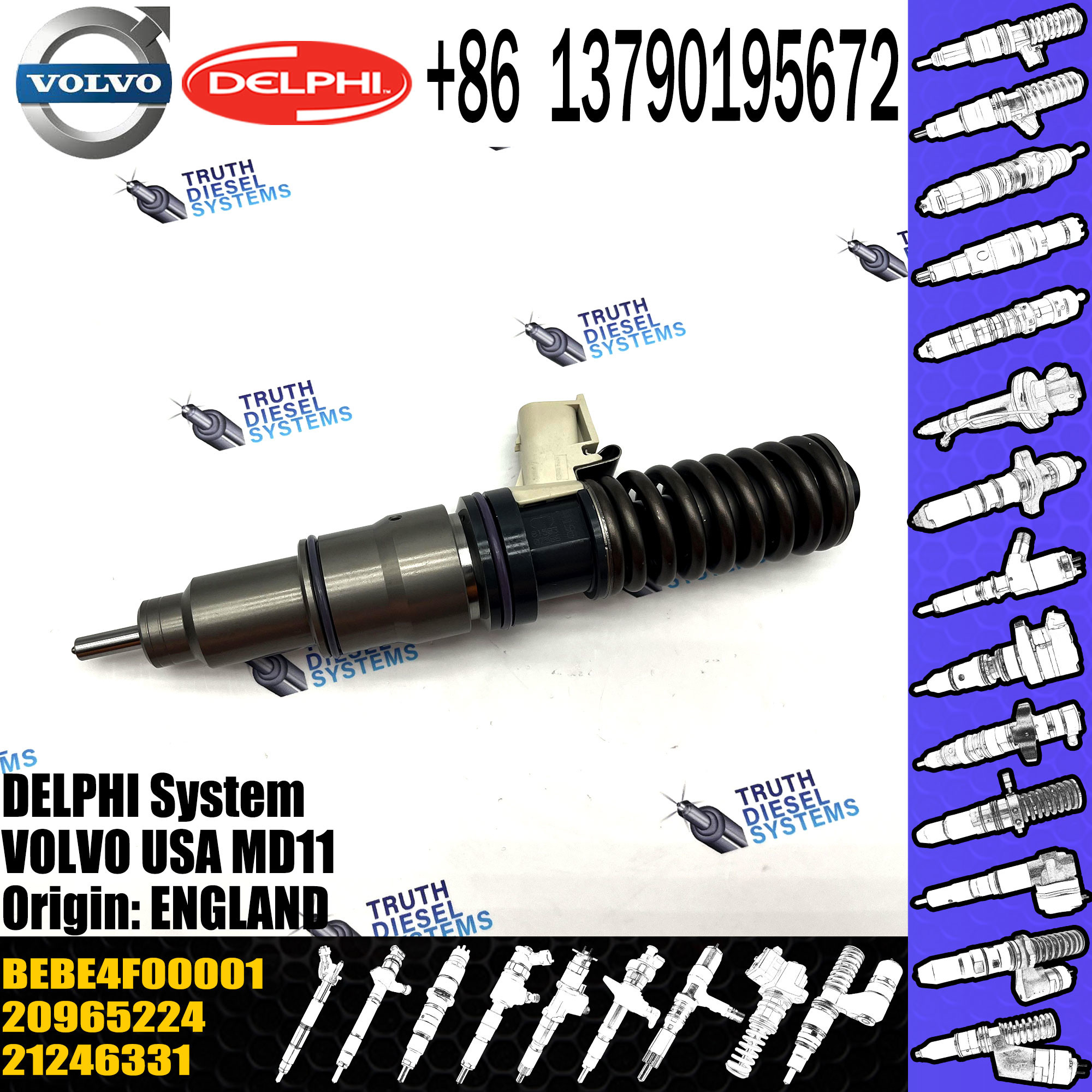 High quality 4 pin nozzle assembly Diesel pump injector BEBE4F00001 for diesel engine