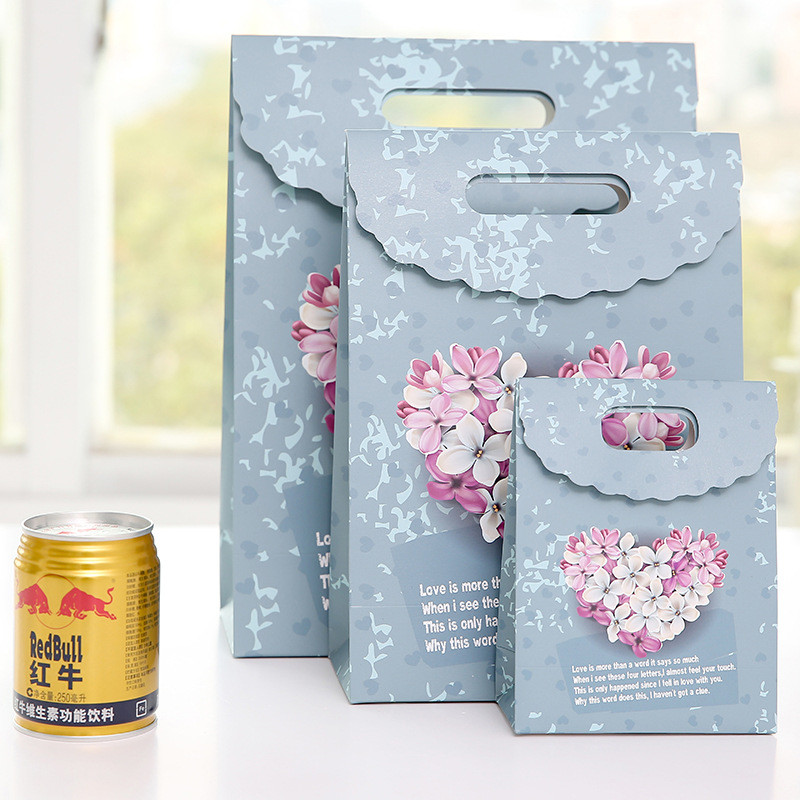 Recycled Materials Weeding Gift Paper Bags With CMYK/Pantone Colors Custom Printing
