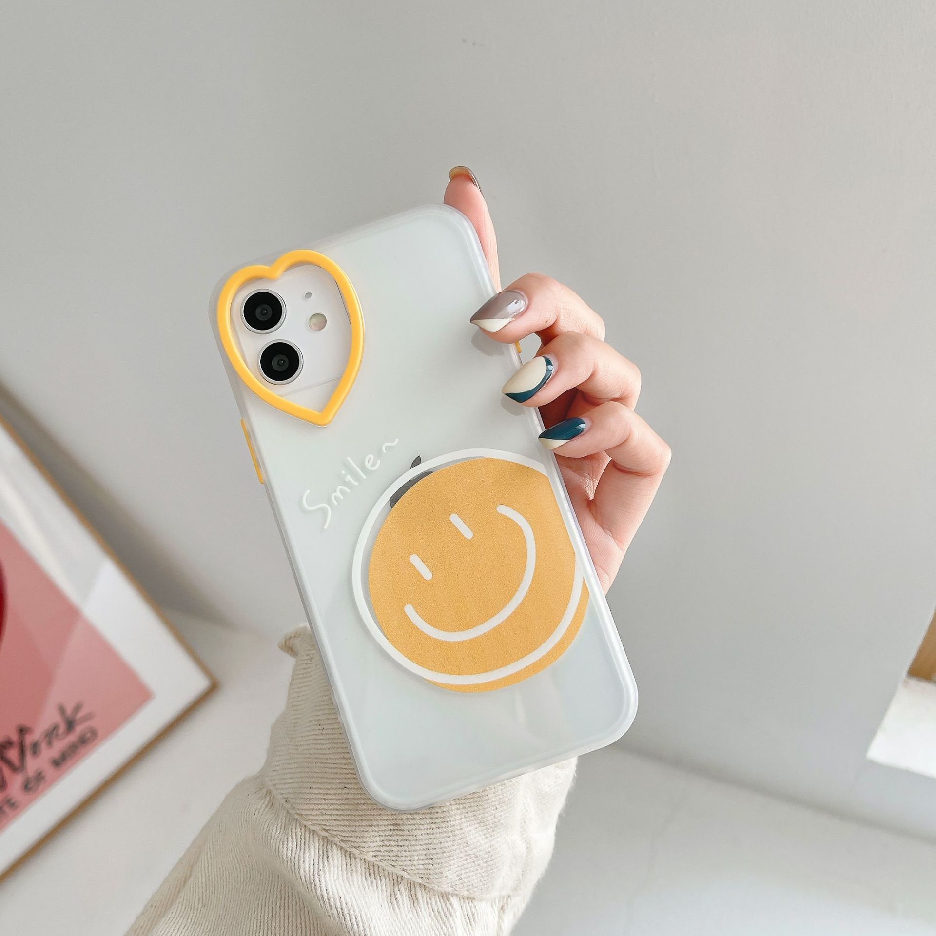 PC Shockproof Phone Cases Heart Camera Protection Finger Print Free Dirt Resistant
