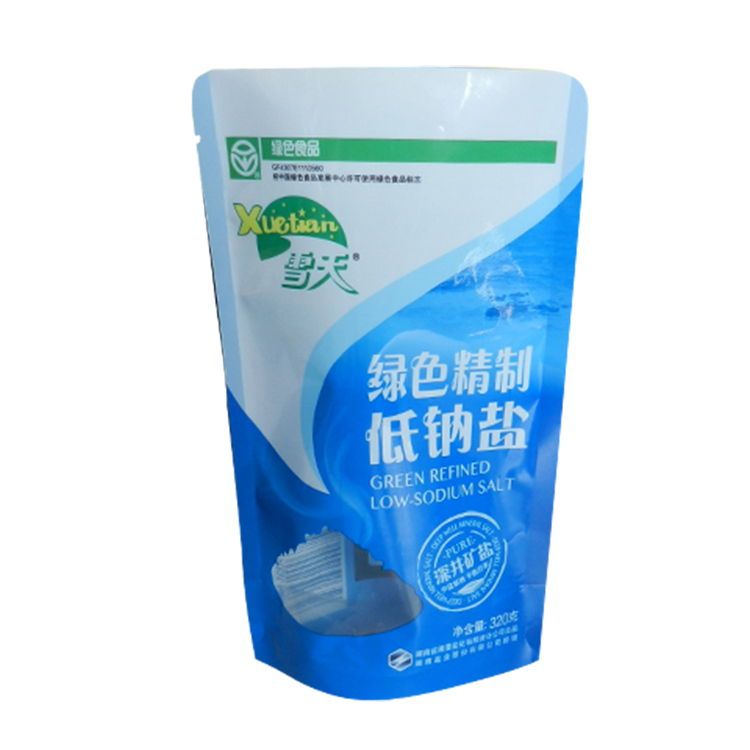 Custom Printed Recyclable Stand Up Pouch Food Small Window Salt Bag Package