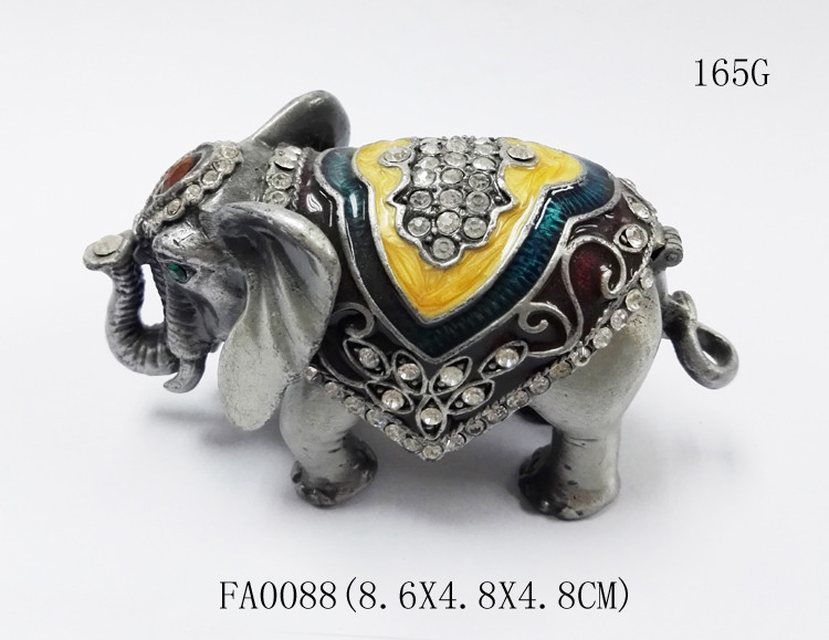 colourful elephant jewelry box elephant trinket elephant figure
