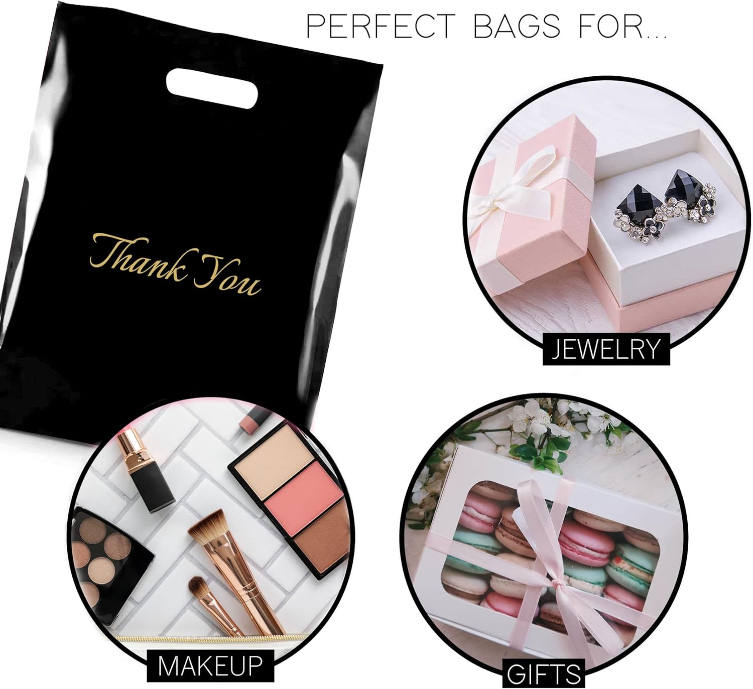 Custom Logo Printing Handle Shopping Bag Reusable Plastic Gift Bags For Retail Stores