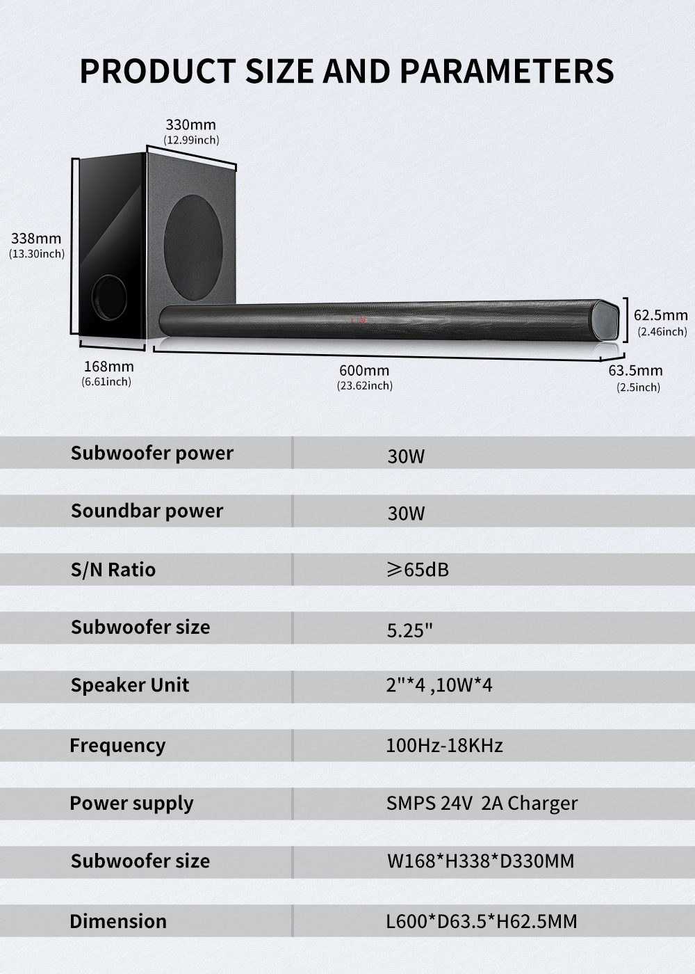 Blue Tooth Connectivity Soundbar Super Bass Sound Surround for TV Home Theater System