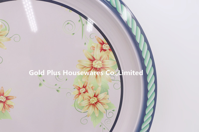 45cm Round Anti Slip Stainless Steel Serving Tray Temple Fruit Dish