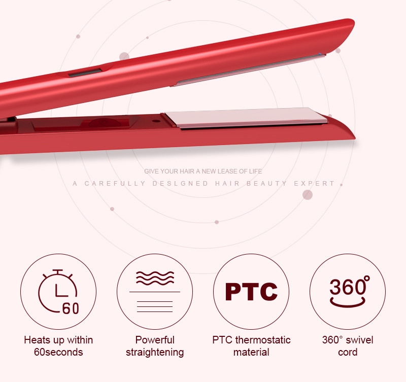 45W Ceramic Flat Iron Hair Straightener 3D Floating Titanium Plates