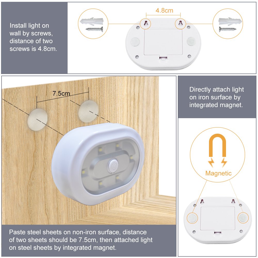 Wireless Remote LED Night Lights- Battery Powered LED Puck Lights Controlled by RF Remote