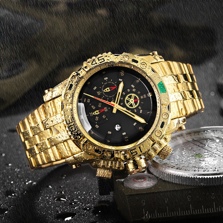 42mm Timepiece Stainless Steel Quartz Watch ODM 3ATM Water Resistant Quartz