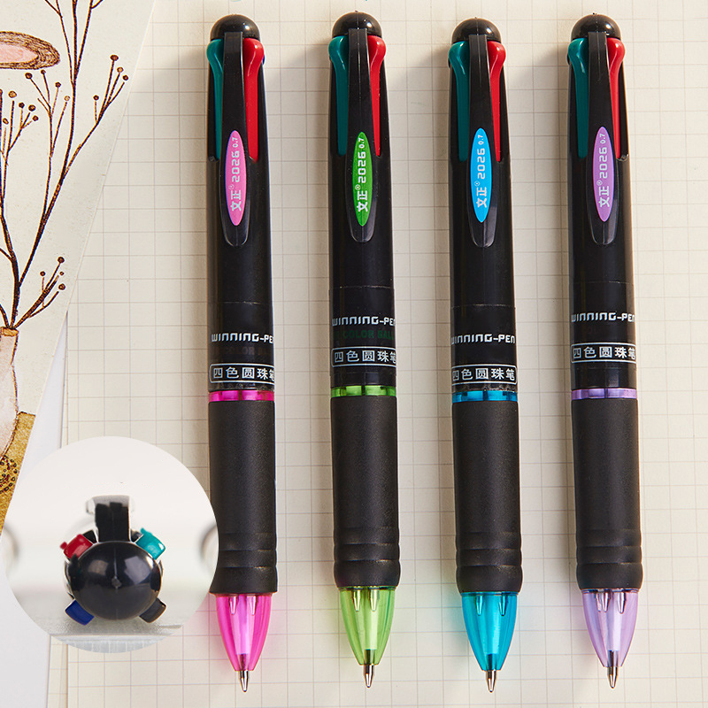 OEM/ODM Acceptable 4 Color 0.7mm Plastic Transparent Shuttle Pens for Office Writing