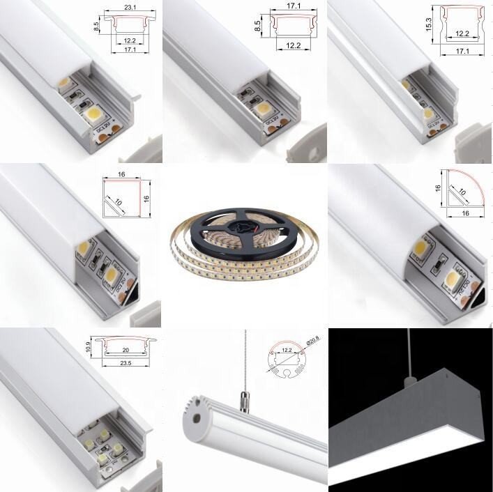 Aluminum Hard LED Linear Lighting Strips Bar SMD2835 2700K Dotless For Cabinet