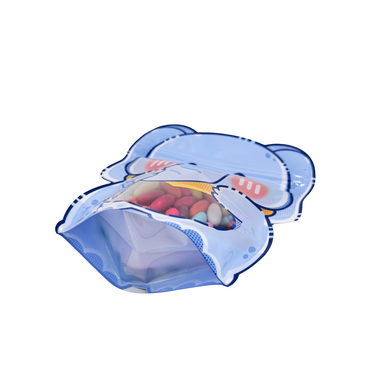 Custom Printed Elephant Shape Die-Cut Stand Up Pouches with Zip Lock and Clear Window for Kids Snacks, Candy Packaging