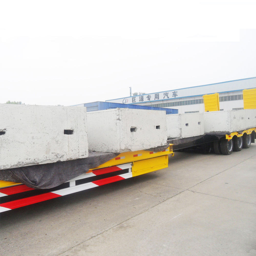 50 Ton Capacity Low Boy Truck Semi Trailer with Hydraulic Ramp and Main Beam Q345B