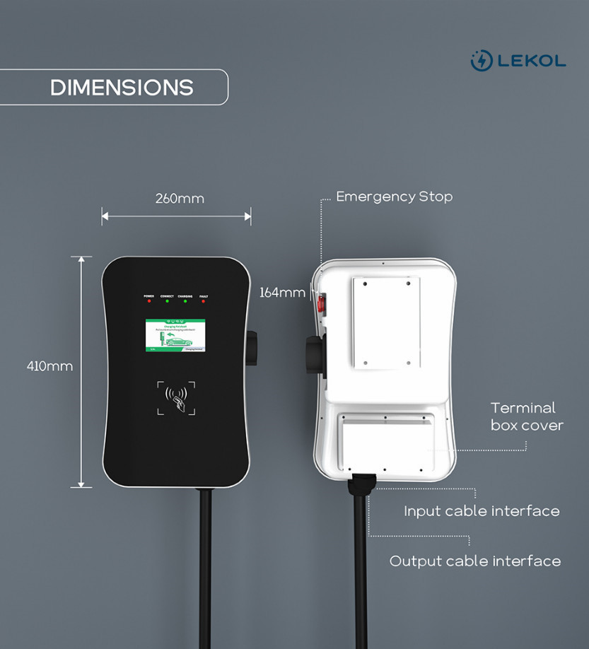 Integrated Wallbox Public EV Charging Station 3 Phase OCPP