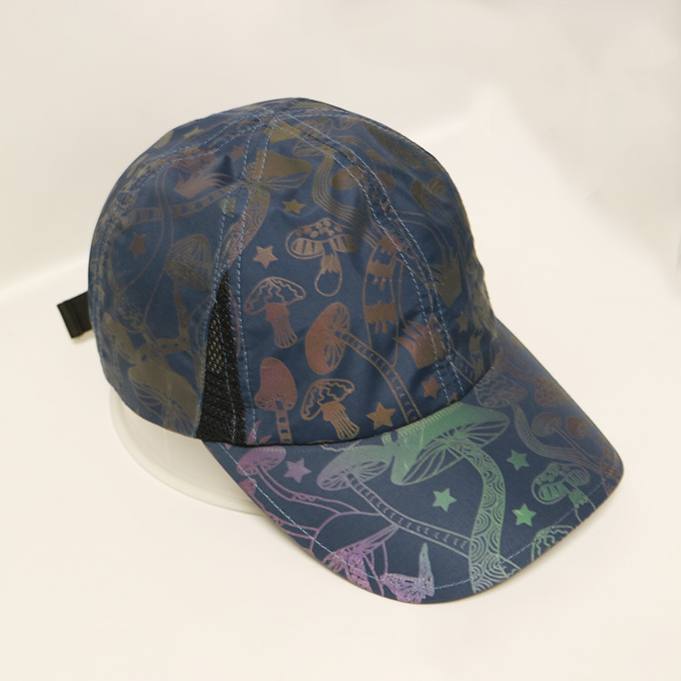 OEM/ODM ACE brand 100% polyester reflective print sport golf baseball hat cap