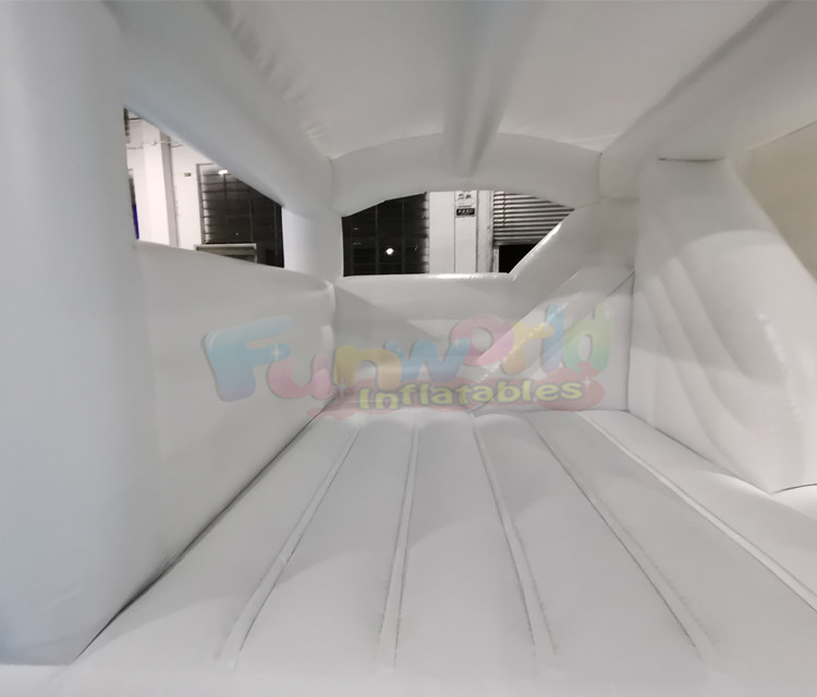 White Wedding Jumping Castle Commercial Bounce House Combo