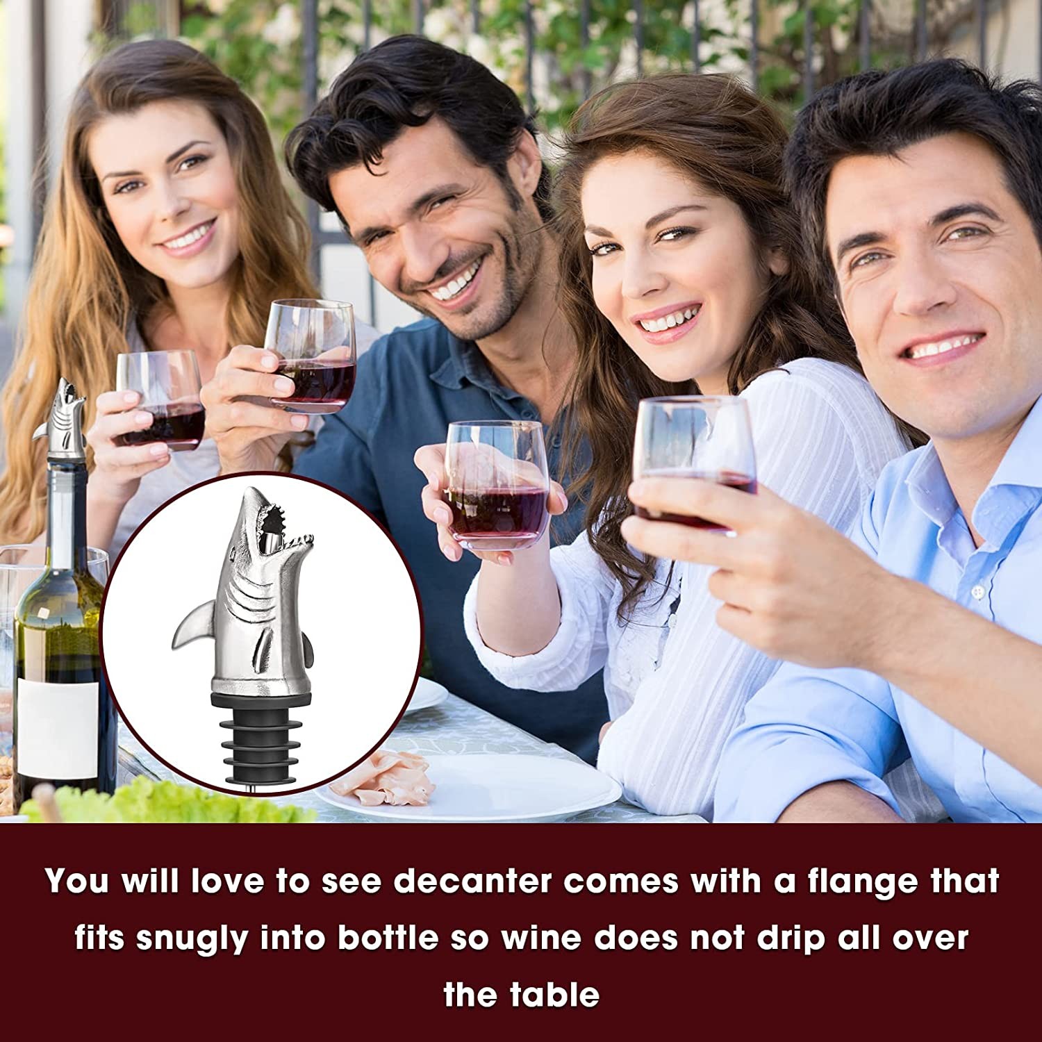 Custom Animal Metal Wine Pourer With Zinc Alloy Stainless Steel Material