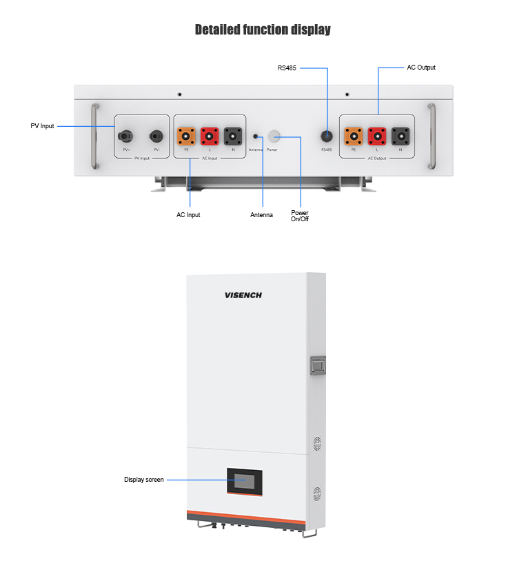 Visench 51.2V 160AH LiFePO4 Lithium Ion Energy Solar Storage Battery and 220V 5000W Inverter All-in-one machine Solar Systems